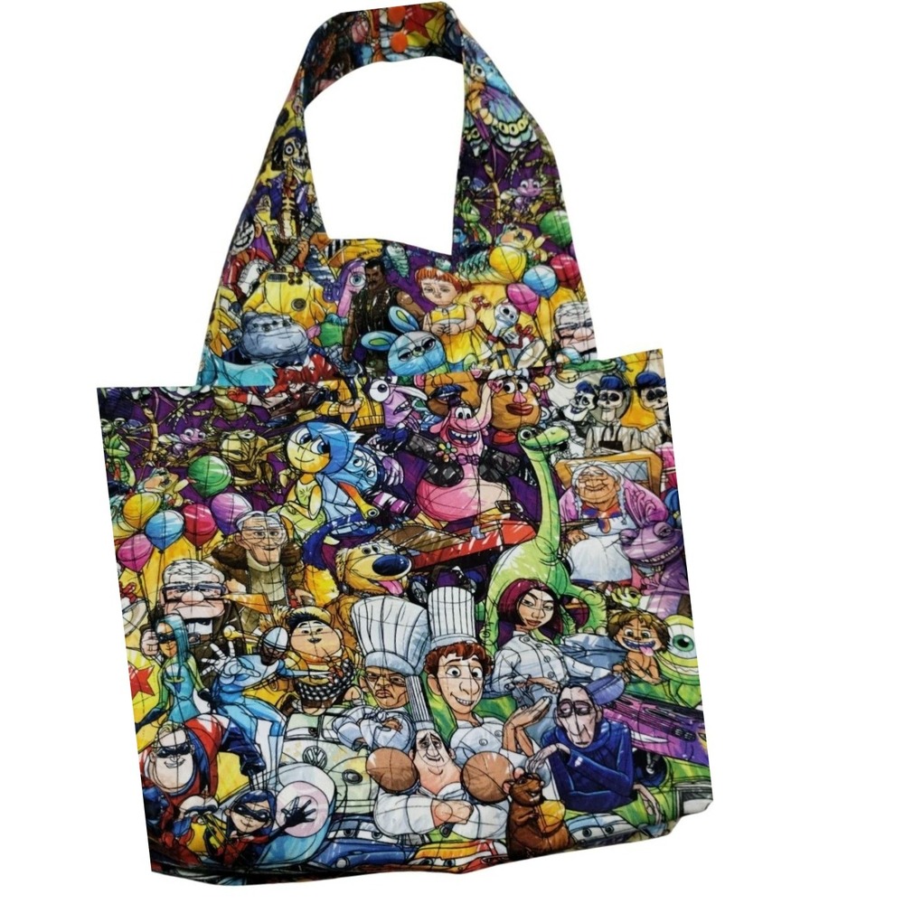 Disney Pixar Characters Reusable Grocery Bag‎ Tote All Over Print